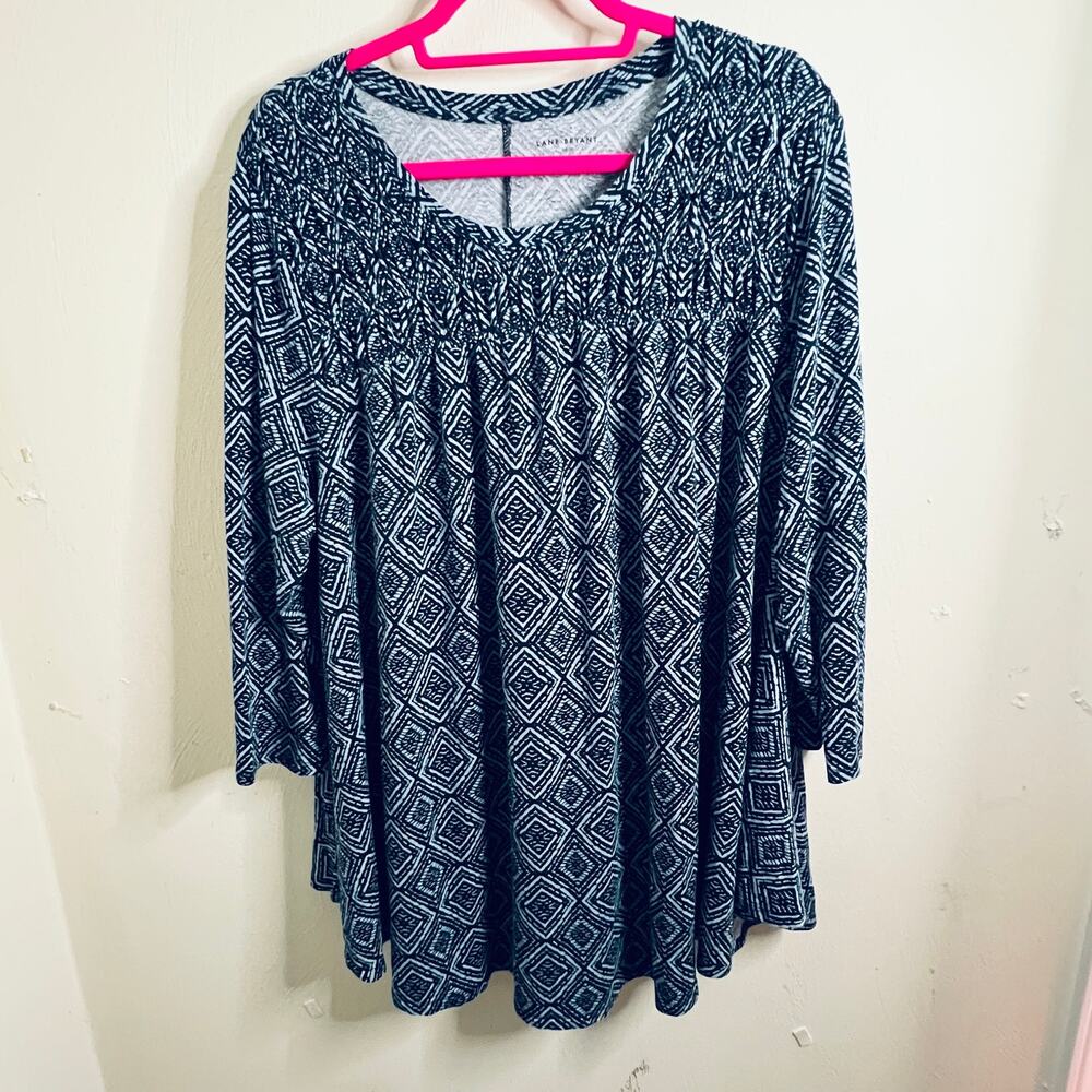 Lane Bryant Swing Top Navy and Light Blue Size 18/20 Casual Comfort